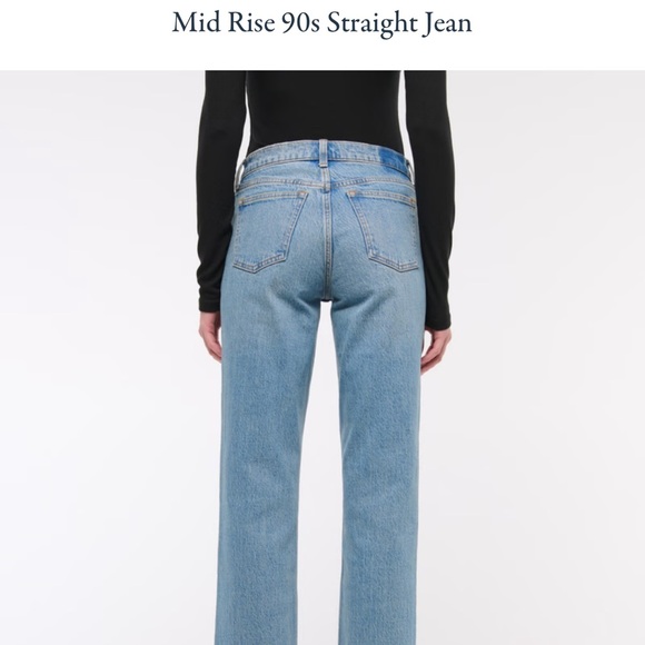 ABERCROMBIE CURVE LOVE MID RISE 90S STRAIGHT LEG JEAN - Picture 6 of 6